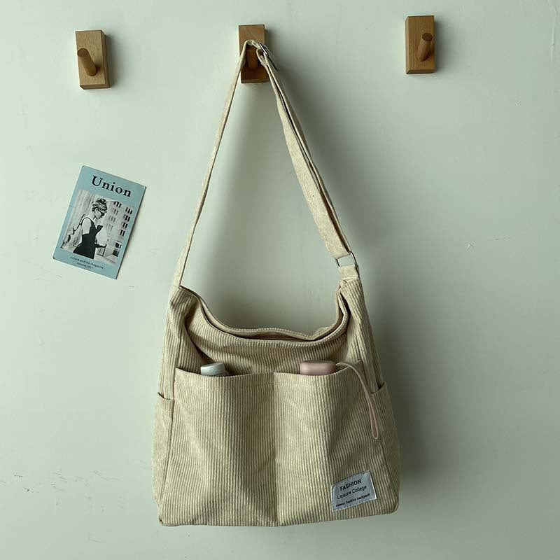 Adjustable Strap Women's Casual Shoulder Bag with Multiple Pockets