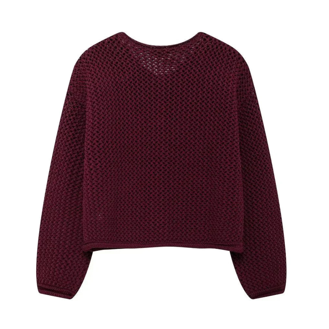 Short Sleeve Women's Knit Cardigan with Button Closure