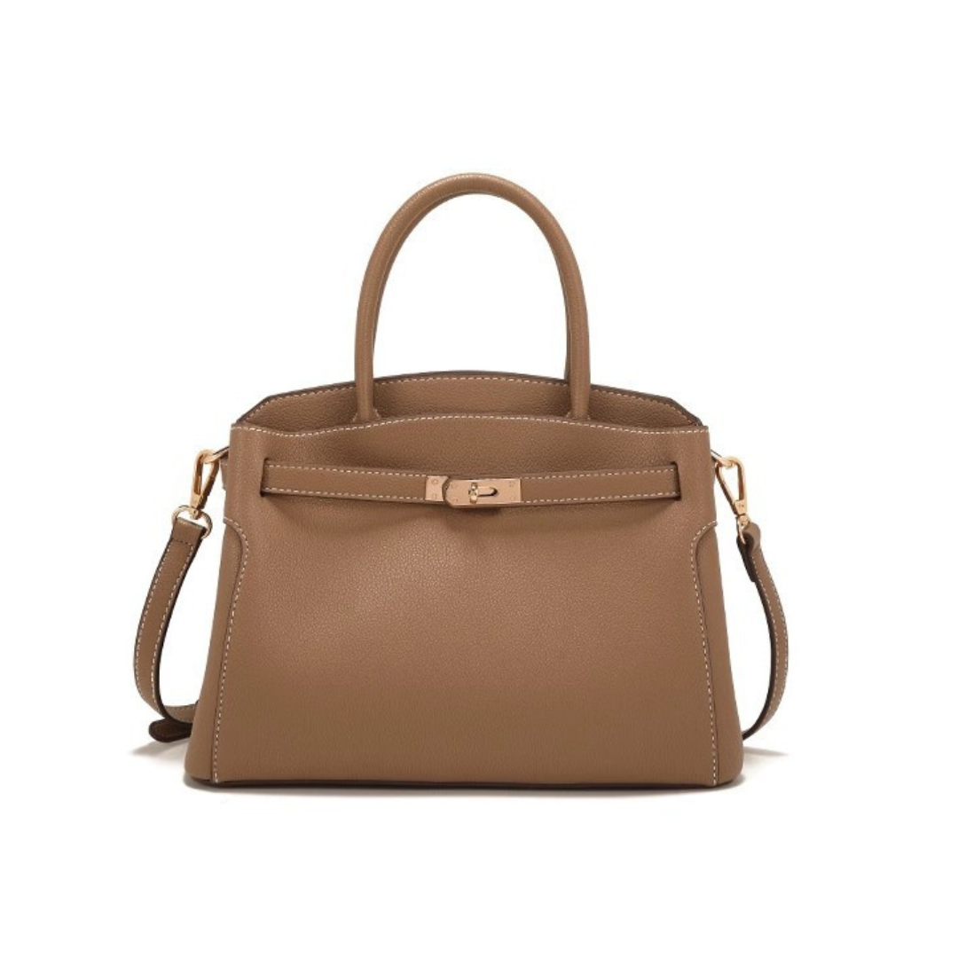Structured Crossbody Handbag for Women with Top Handle and Clasp Closure