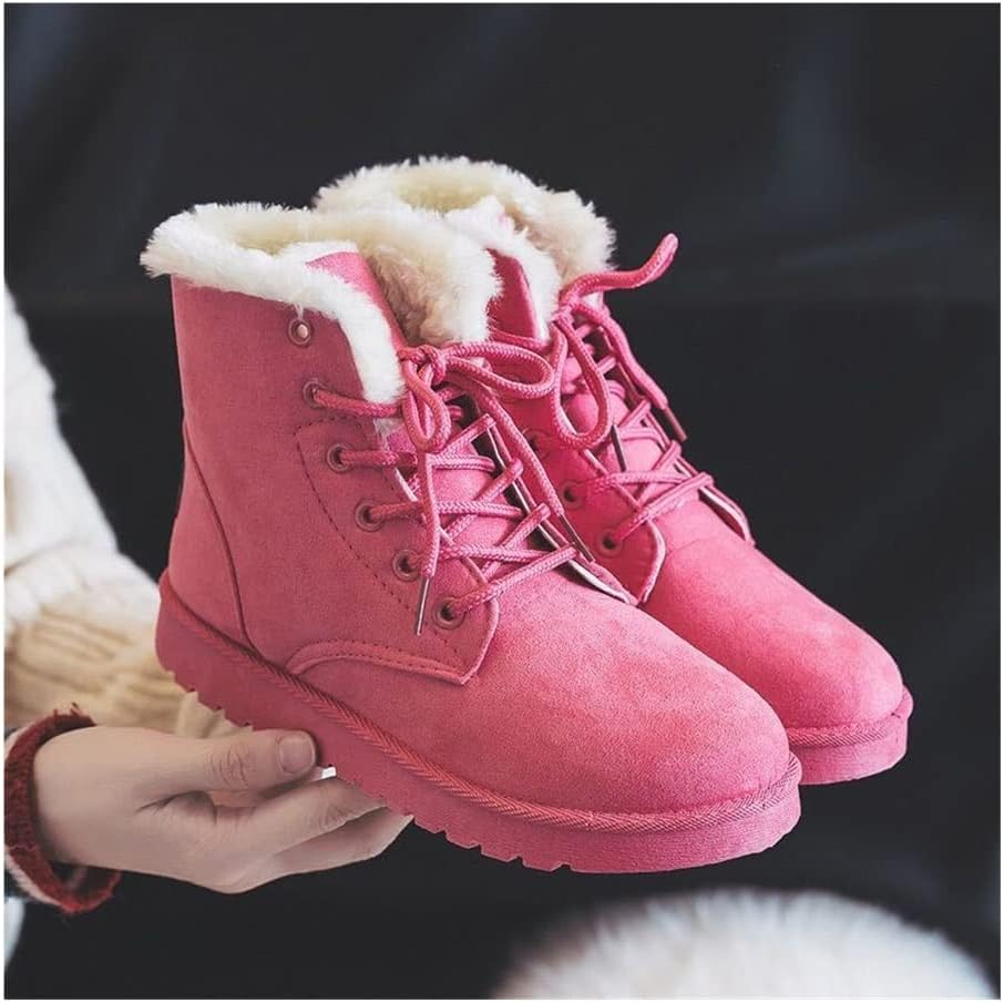 Women's Lace-Up Ankle Boots Featuring Cozy Lining and Slip-Resistant Sole