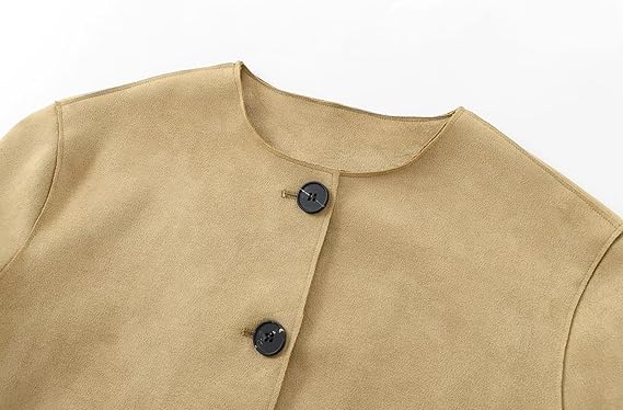 Elegant Tailored Fit Long Sleeve Cropped Blazer Jacket for Women