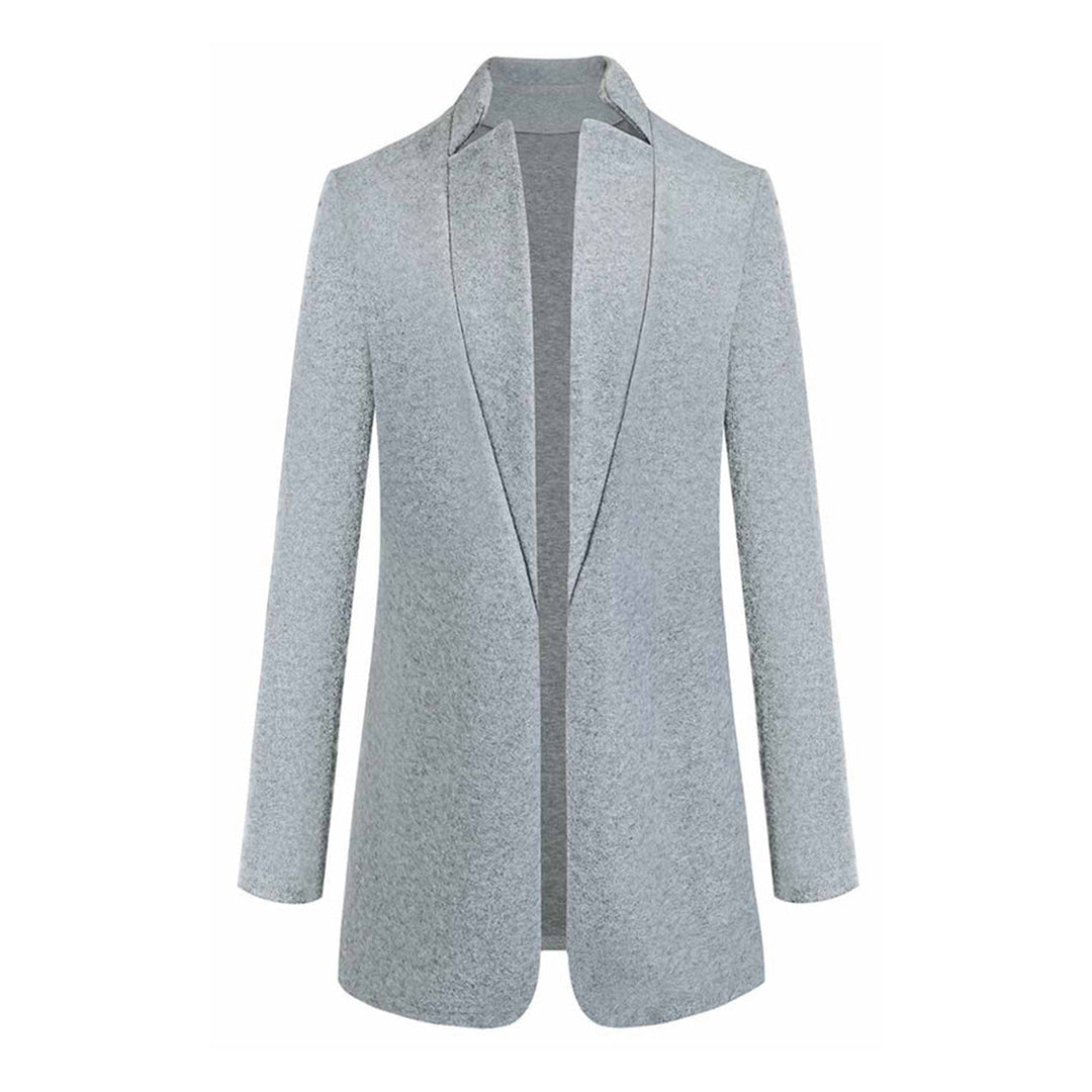 Women's Sleek-Fit Long Wool Trench Coat with Stand Collar
