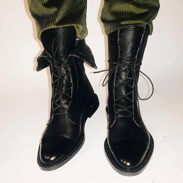 Elegant Mid-Calf Lace-Up Boots for Women with Low Heel