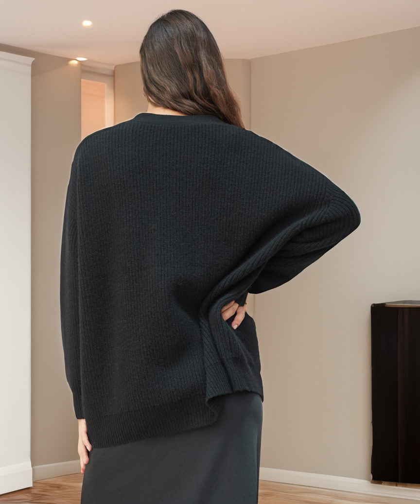 Cozy Ribbed Knit Oversized Button Cardigan for Women