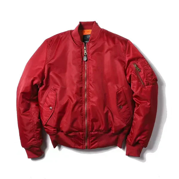 Women's Wind-Resistant Bomber Jacket Featuring Zip Pocket and Ribbed Cuffs