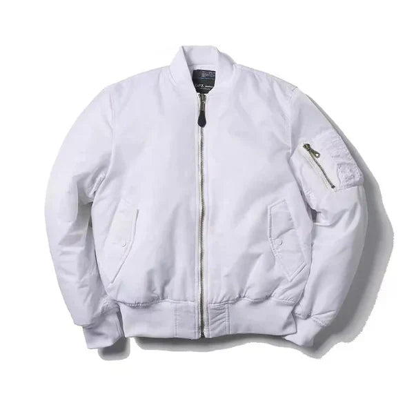 Women's Wind-Resistant Bomber Jacket Featuring Zip Pocket and Ribbed Cuffs