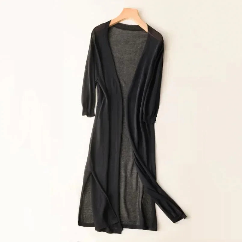 Open Front Long Sleeve Cardigan for Women