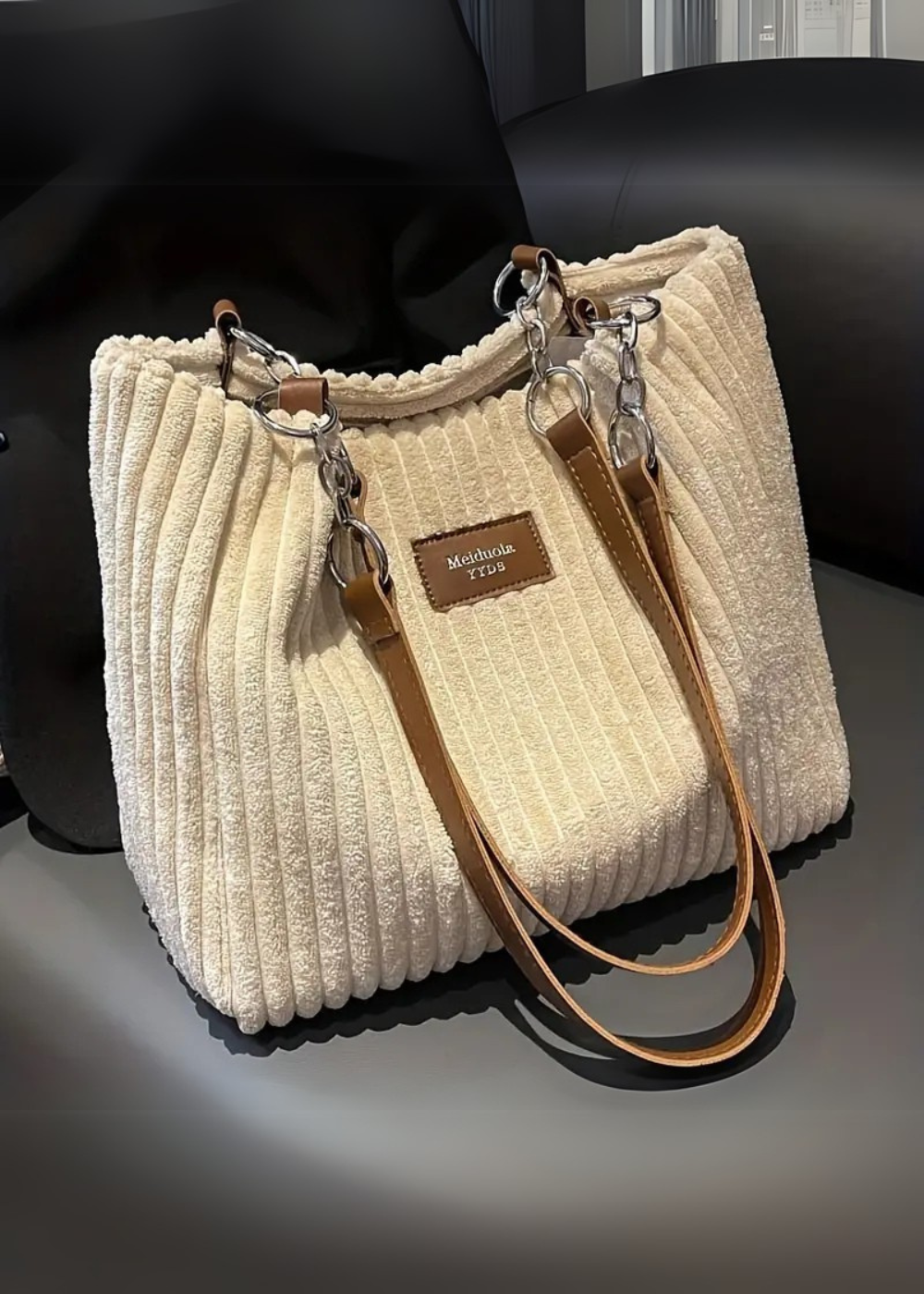 Women's Quilted Shoulder Bag with Dual Strap Design