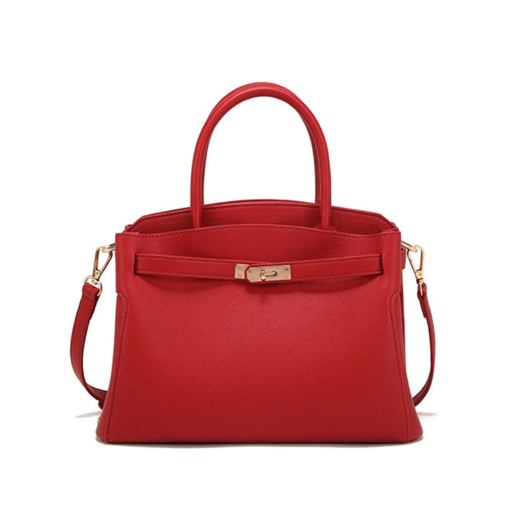 Structured Crossbody Handbag for Women with Top Handle and Clasp Closure