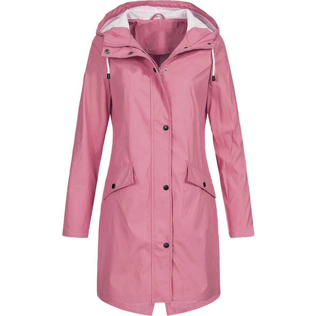 Lightweight Windproof Rain Jacket for Women with Waterproof Hood