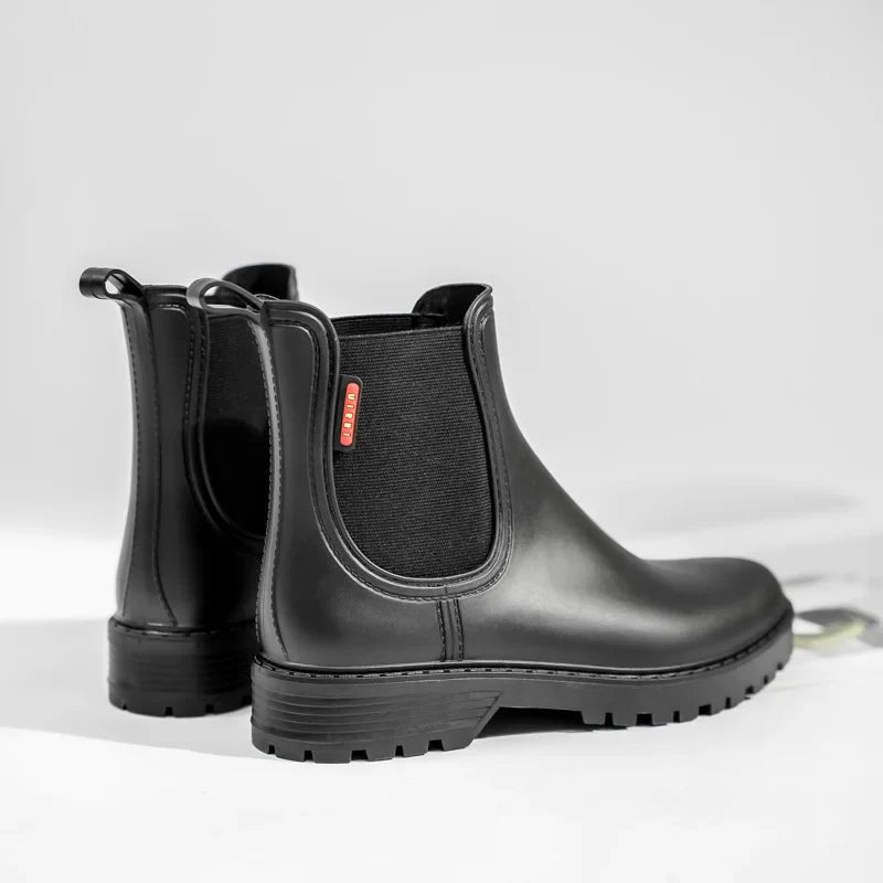 Women's Waterproof Chelsea Rain Boots with Non-Slip Rubber Sole