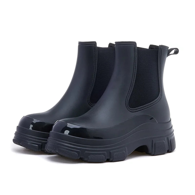 Women's Waterproof Chelsea Boots Featuring a Slip-Resistant Chunky Sole