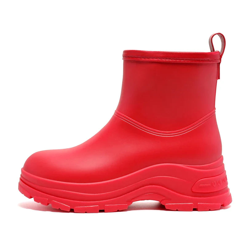Women's Mid-Calf Waterproof Boots with Slip-Resistant Thick Sole