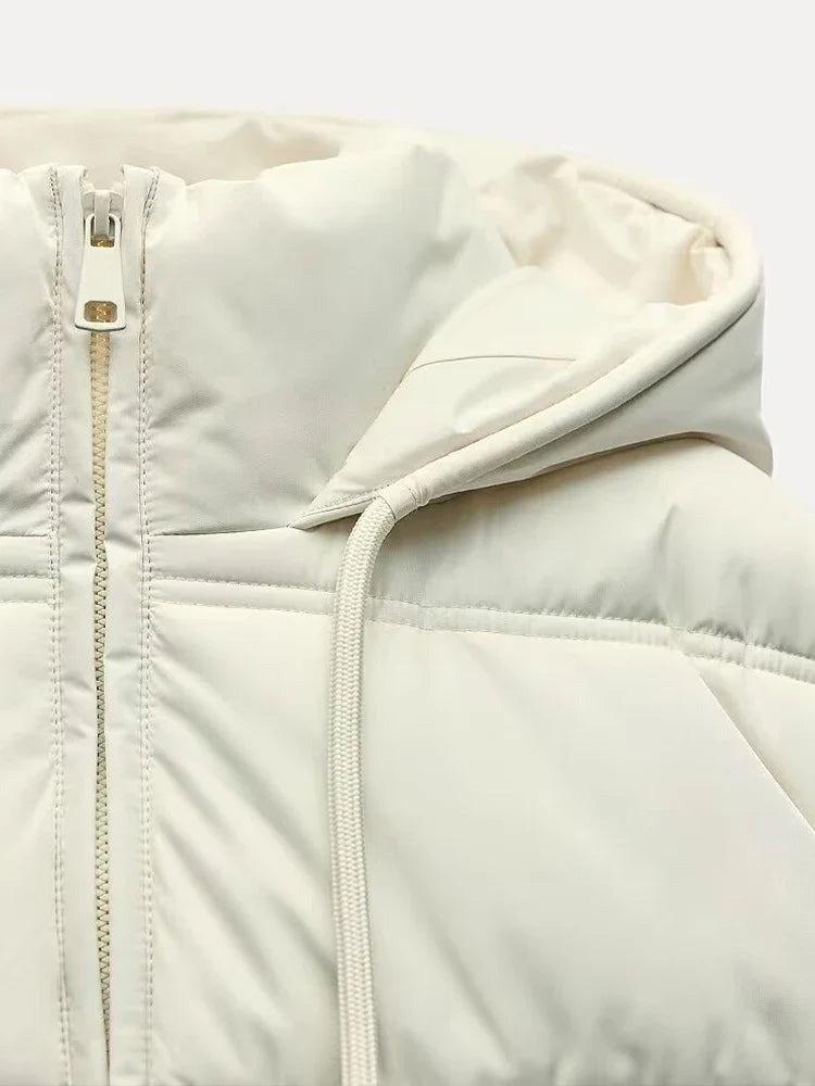 Women's Quilted Insulated Hooded Puffer Jacket for Casual Wear
