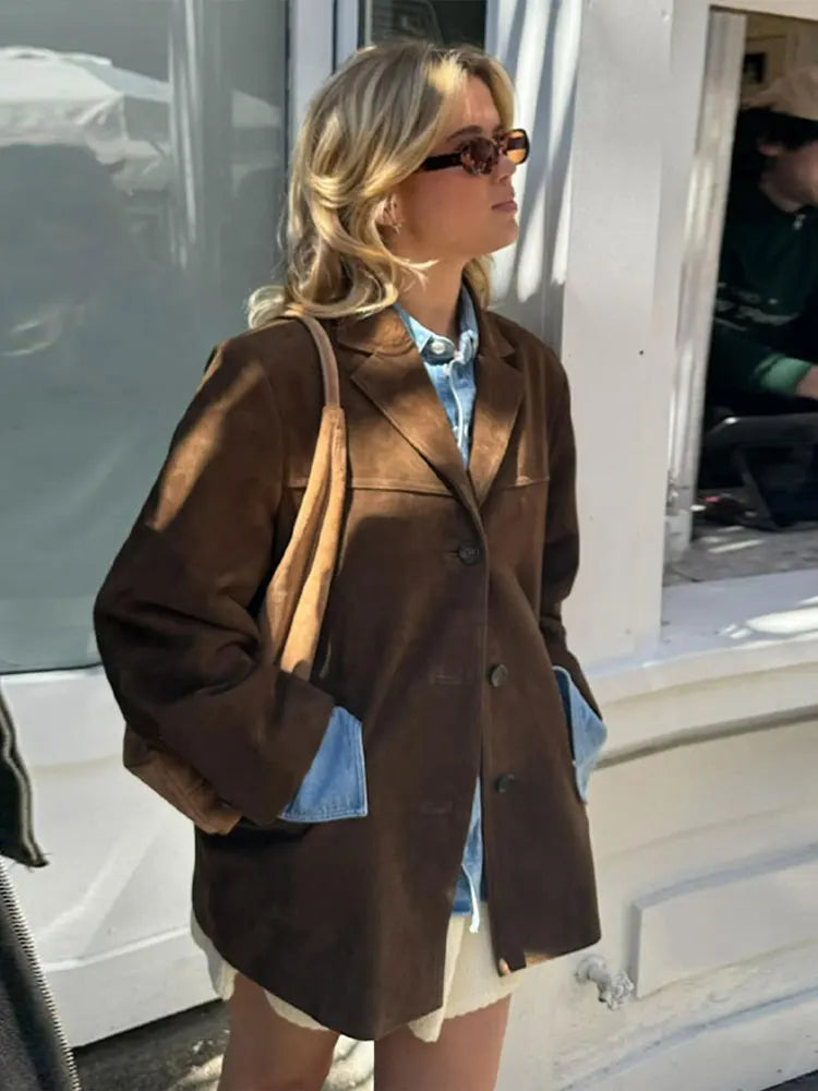 Women's Oversized Button-Up Winter Coat with Pockets