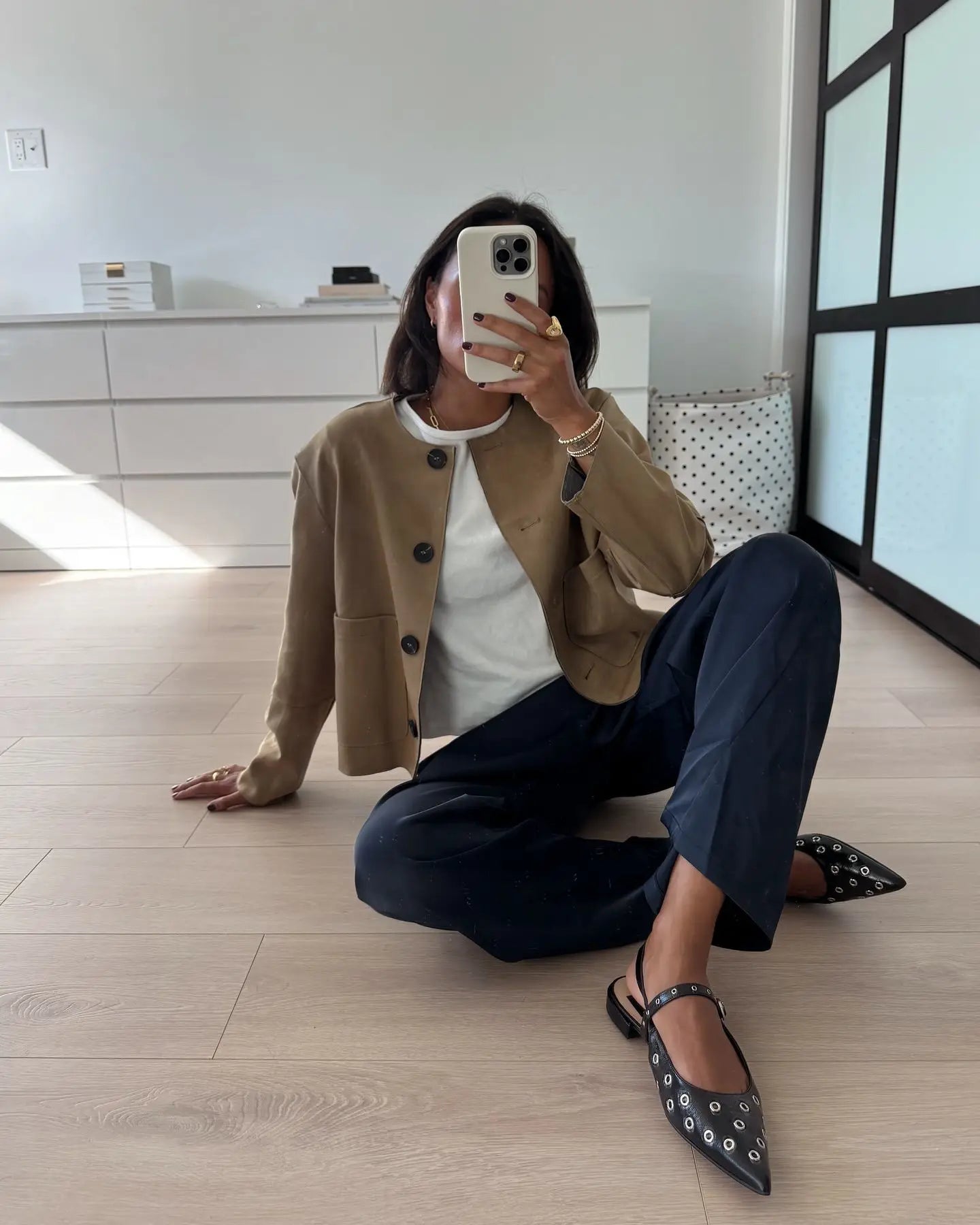 Minimalist Button-Up Women's Varsity Bomber Jacket