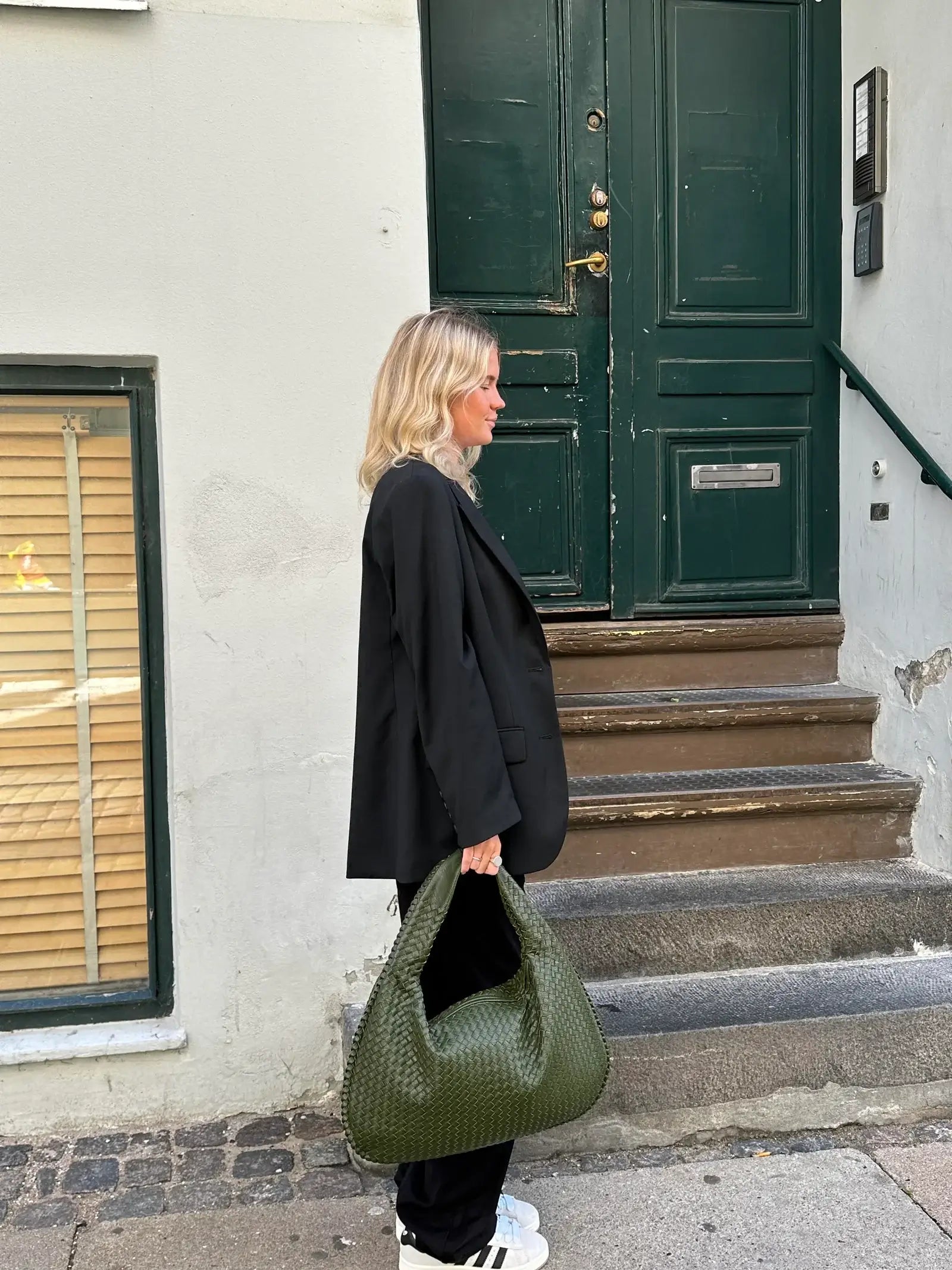 Large Slouchy Woven Shoulder Bag for Women