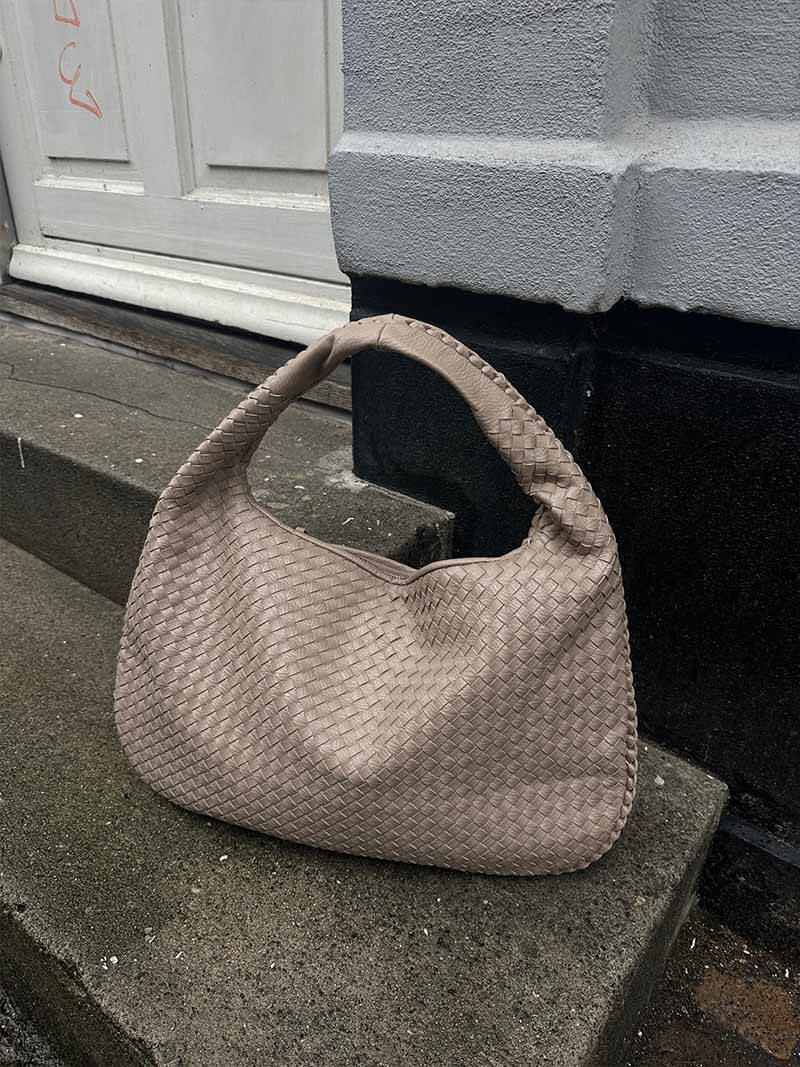 Large Slouchy Woven Shoulder Bag for Women