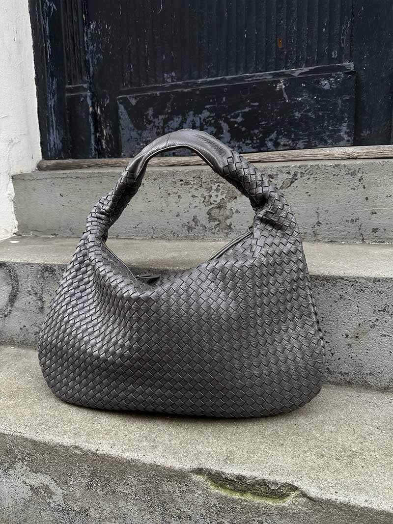 Large Slouchy Woven Shoulder Bag for Women