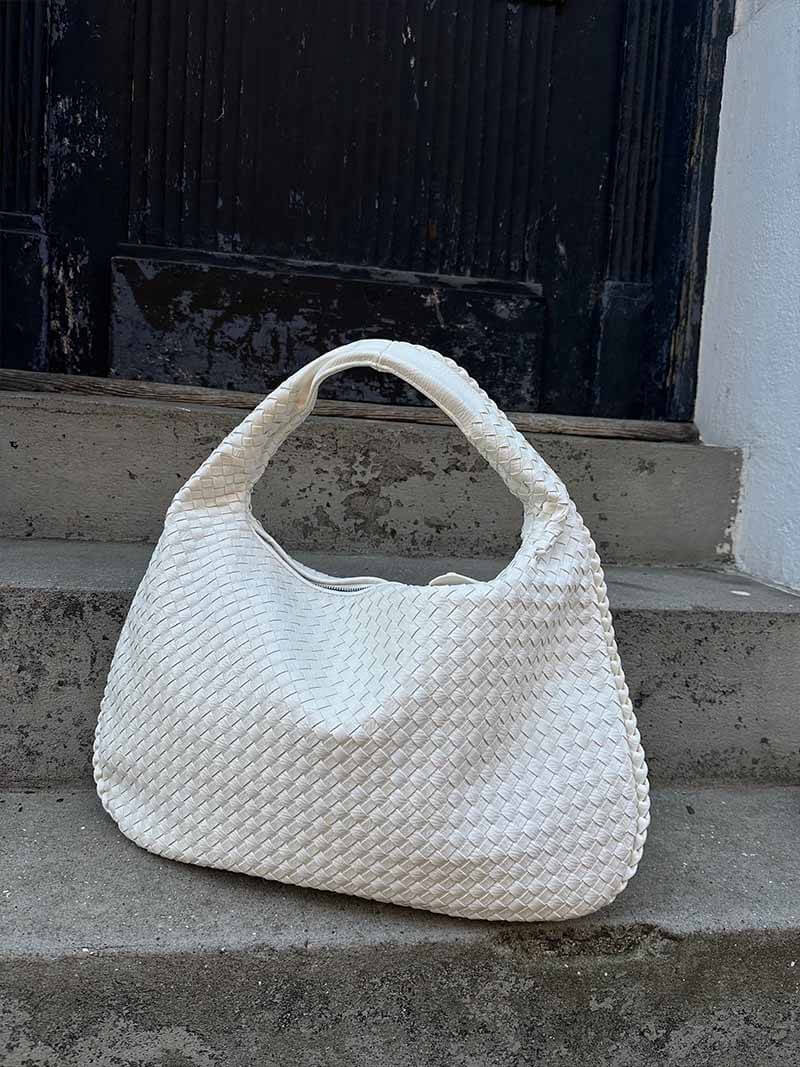 Large Slouchy Woven Shoulder Bag for Women