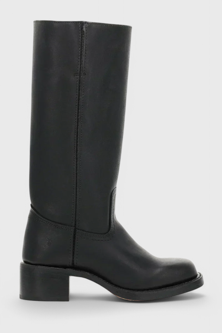 Women's Knee-High Boots Featuring a Stacked Heel and Timeless Round Toe