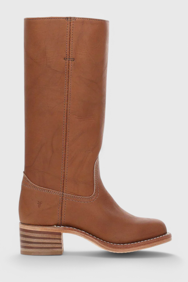 Women's Knee-High Boots Featuring a Stacked Heel and Timeless Round Toe
