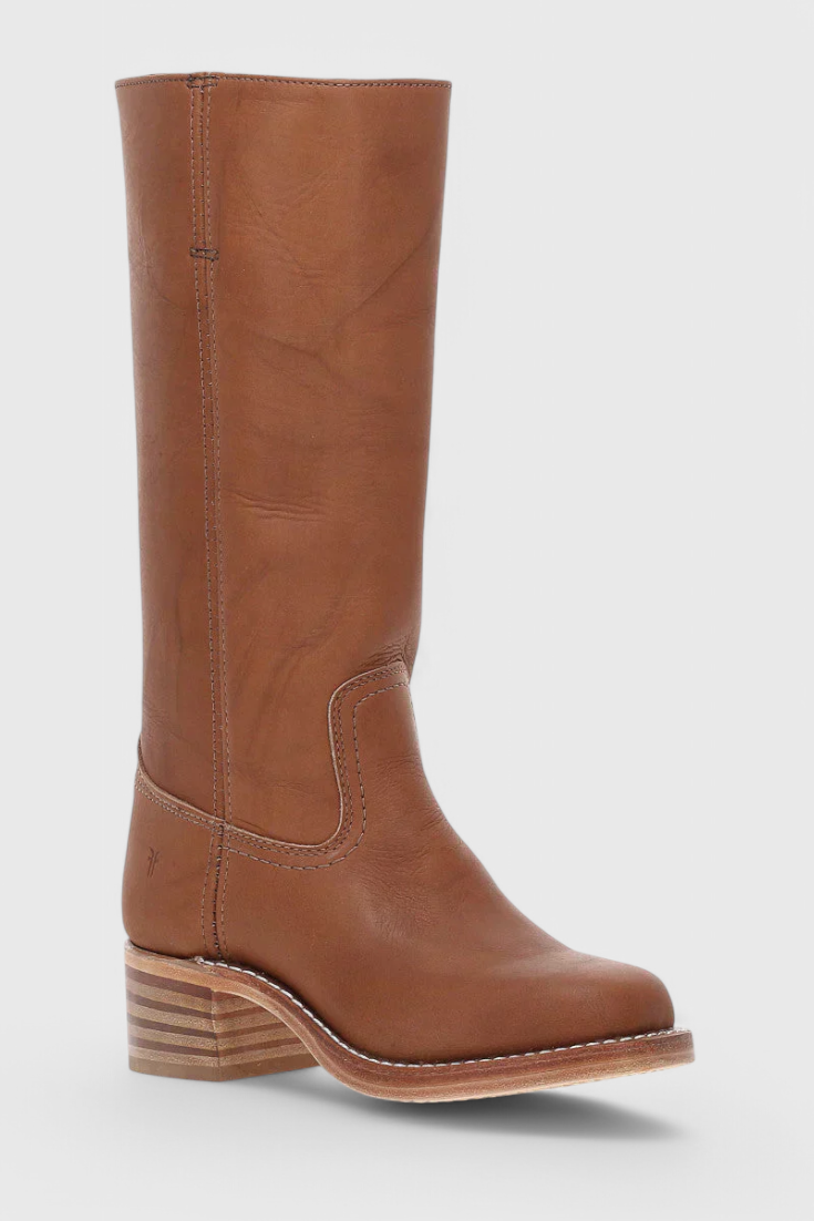 Women's Knee-High Boots Featuring a Stacked Heel and Timeless Round Toe