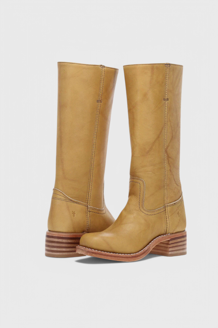 Women's Knee-High Boots Featuring a Stacked Heel and Timeless Round Toe