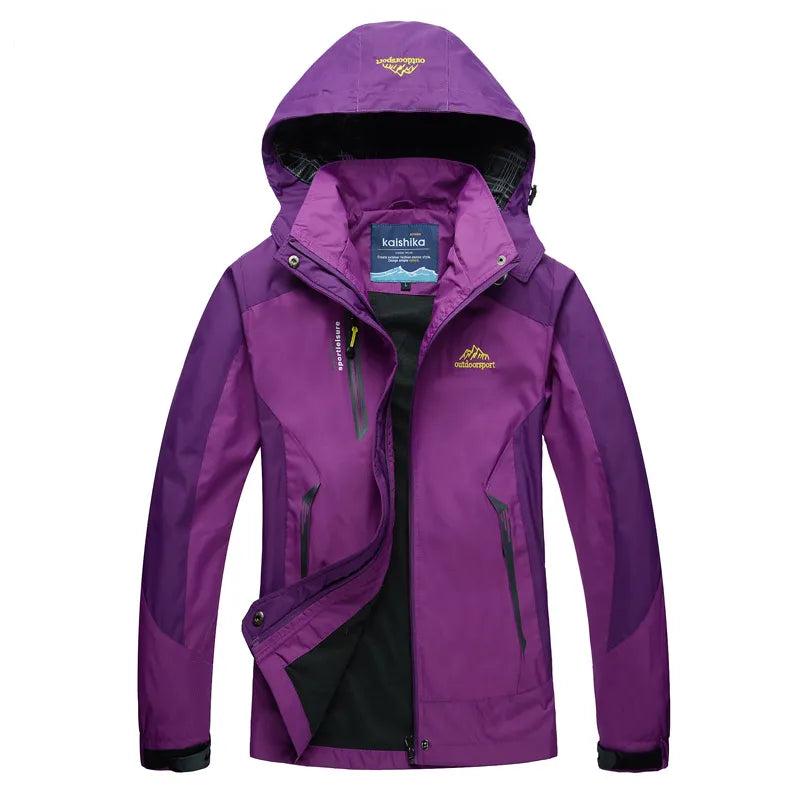 Women's Hooded Sporty Design Waterproof Windbreaker Jacket
