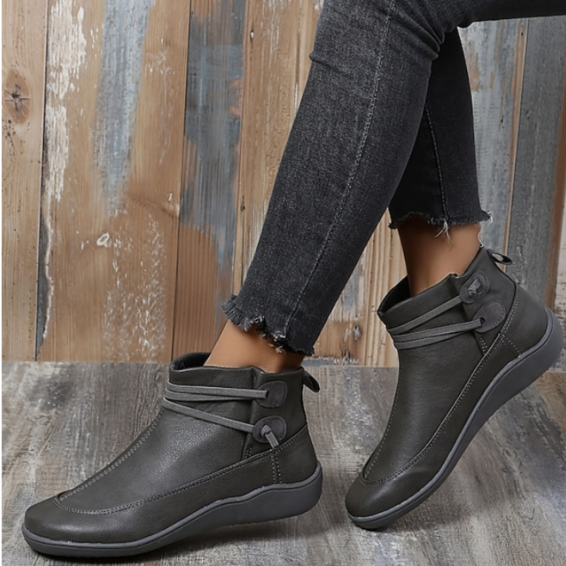 Adjustable Strap Waterproof Ankle Boots for Women with Comfort Sole