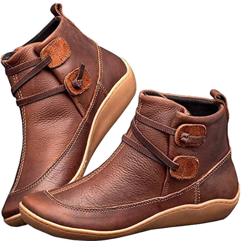 Adjustable Strap Waterproof Ankle Boots for Women with Comfort Sole