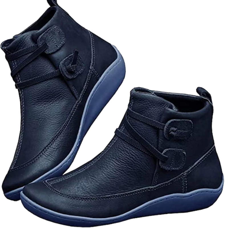 Adjustable Strap Waterproof Ankle Boots for Women with Comfort Sole