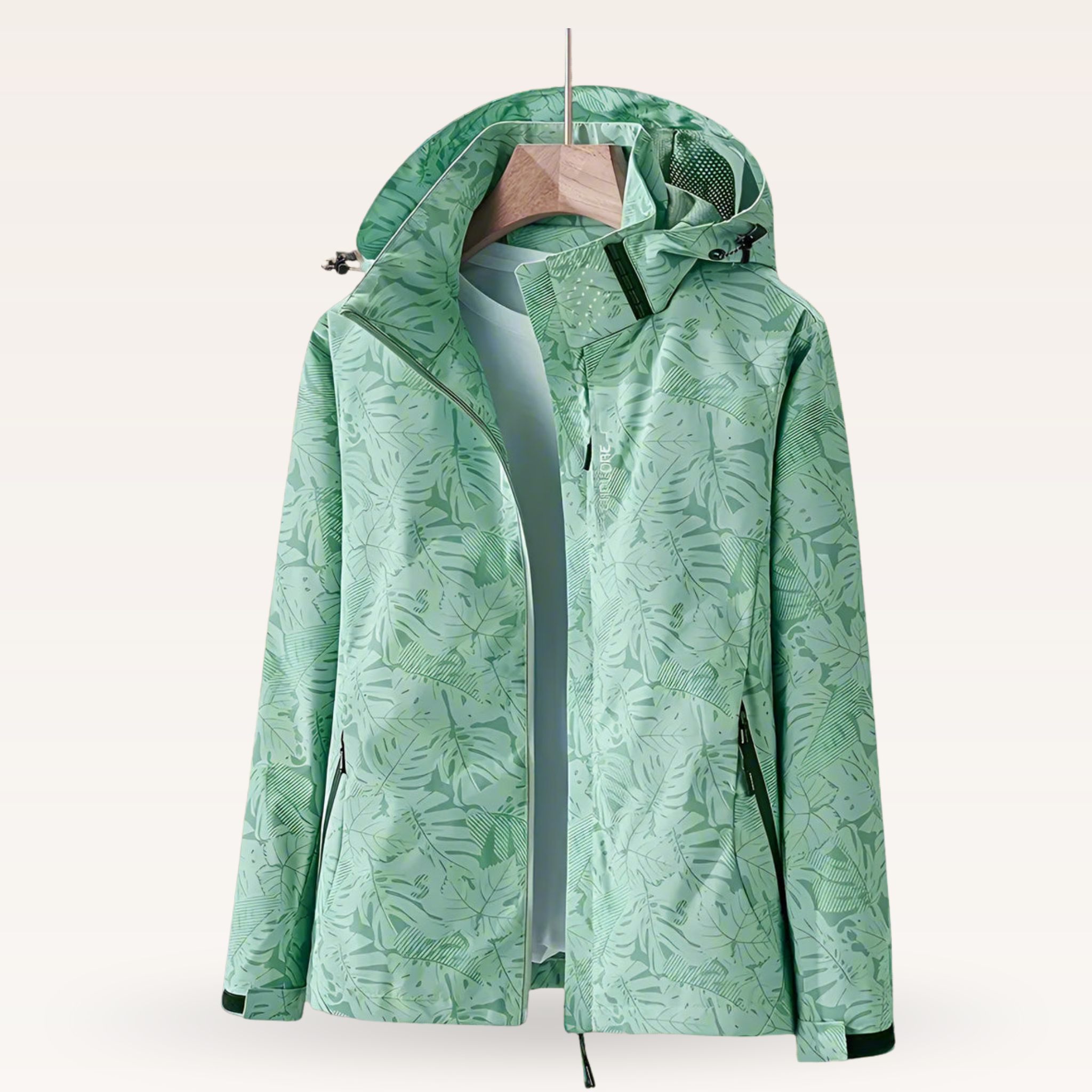 Women's Hooded Waterproof Rain Jacket with Zippered Pockets