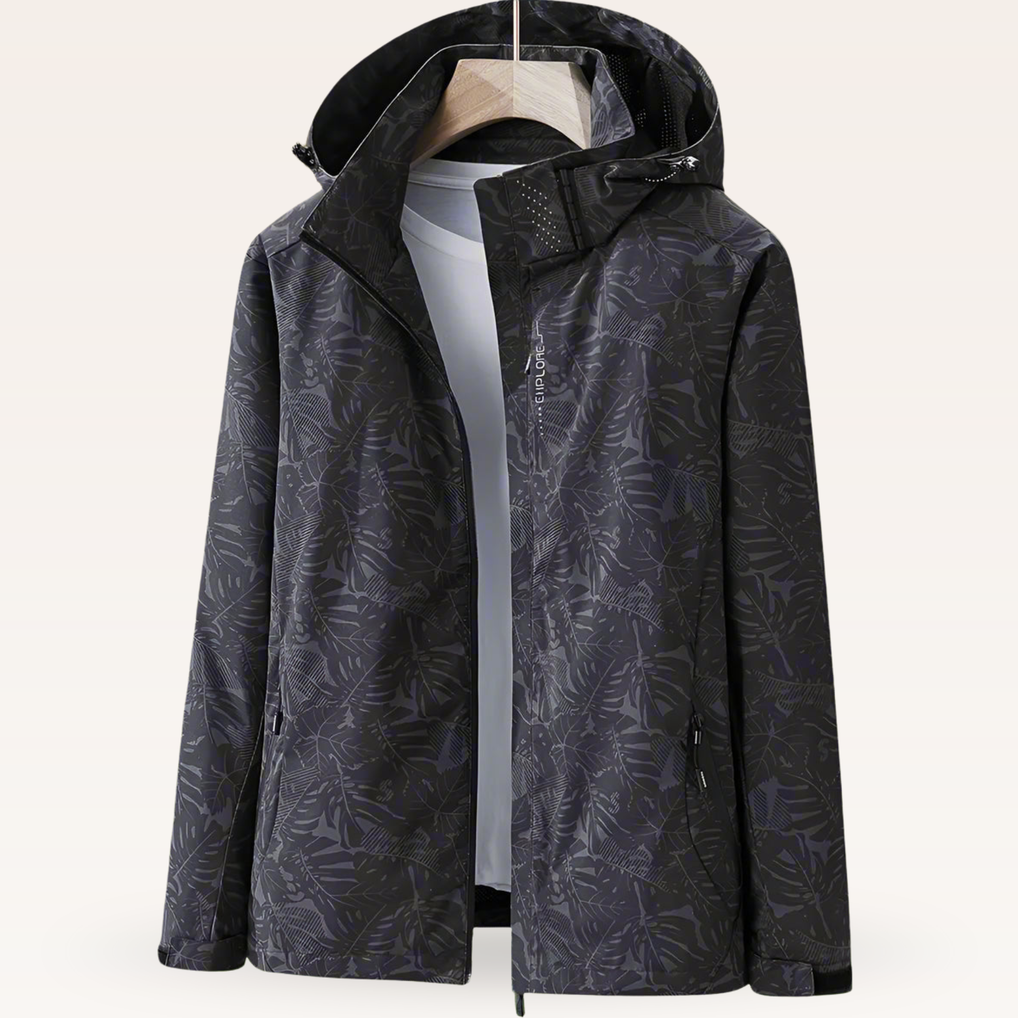 Women's Hooded Waterproof Rain Jacket with Zippered Pockets