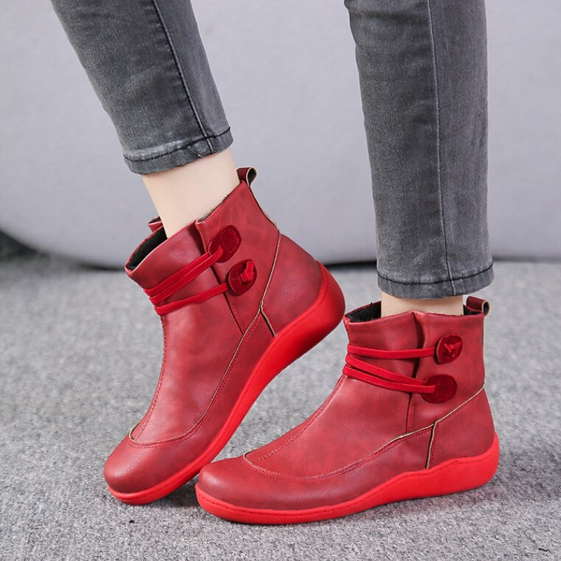 Adjustable Strap Waterproof Ankle Boots for Women with Comfort Sole