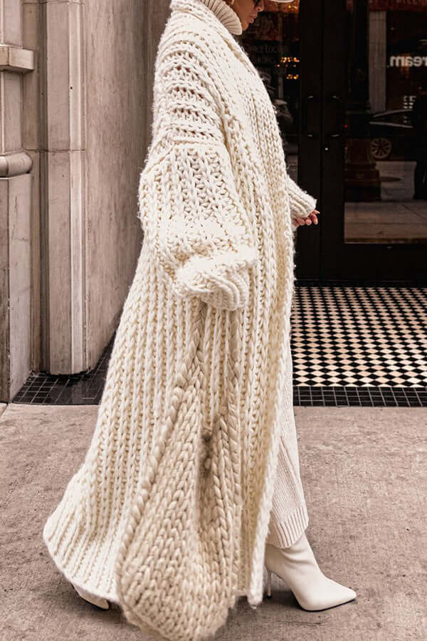 Cozy Oversized Fit Long Chunky Knit Cardigan for Women