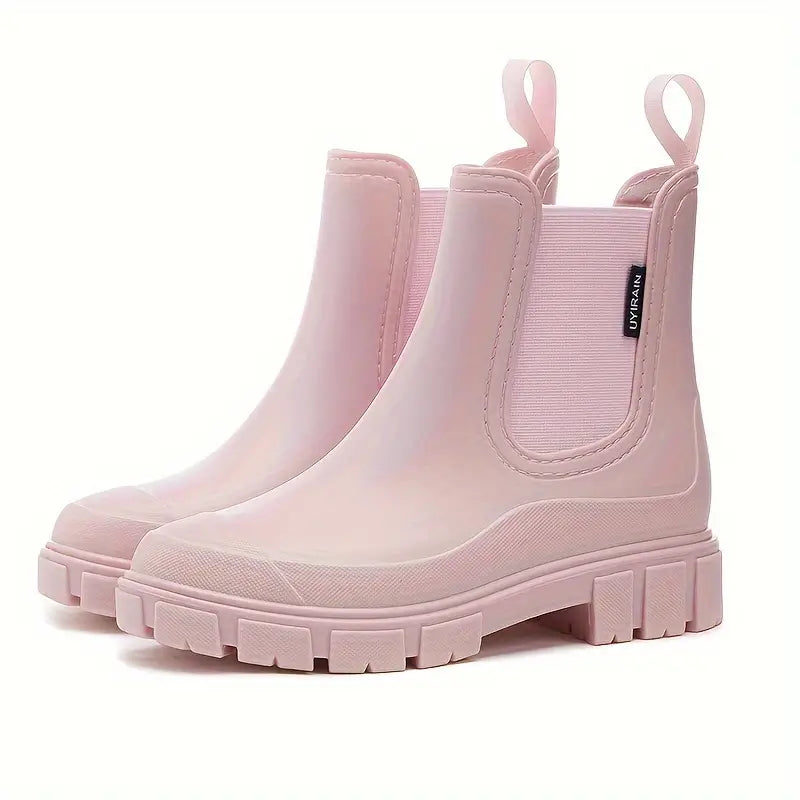 Women's Waterproof Rain Boots Featuring Slip-Resistant Lug Sole