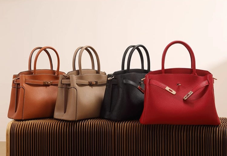 Structured Crossbody Handbag for Women with Top Handle and Clasp Closure