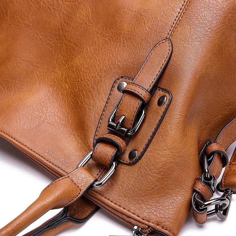Women's Dual Buckle Convertible Shoulder and Handbag