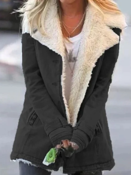 Women's Winter Coat with Cozy Lining and Fold-Down Collar