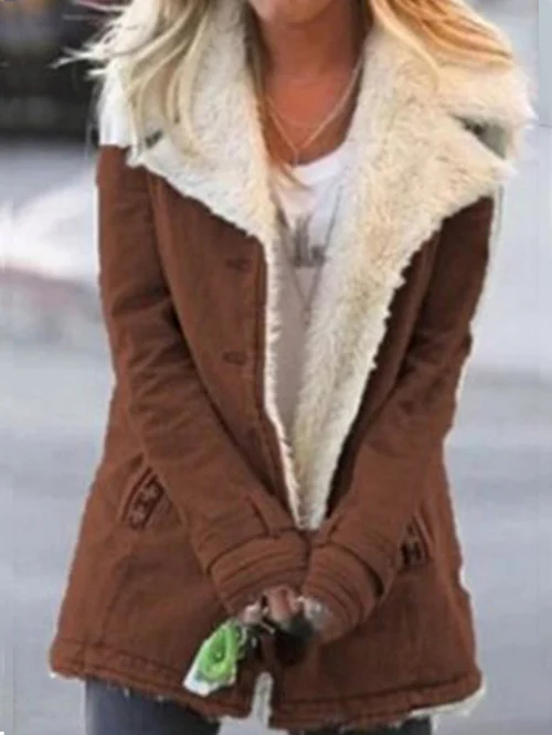 Women's Winter Coat with Cozy Lining and Fold-Down Collar