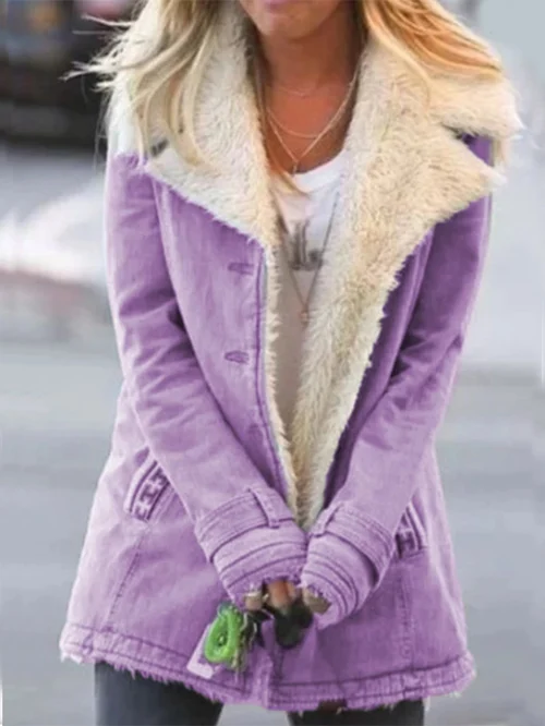 Women's Winter Coat with Cozy Lining and Fold-Down Collar