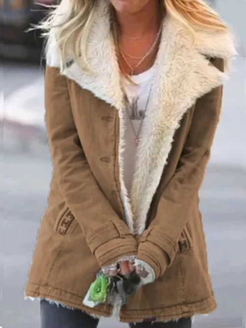 Women's Winter Coat with Cozy Lining and Fold-Down Collar