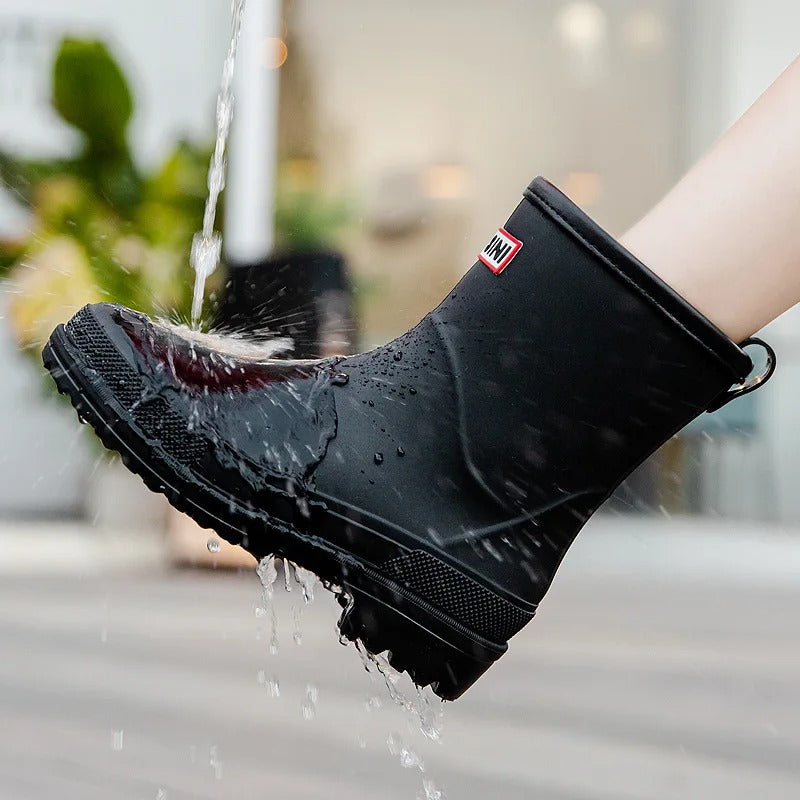 Waterproof Mid-Calf Rain Boots for Women with Non-Slip Sole
