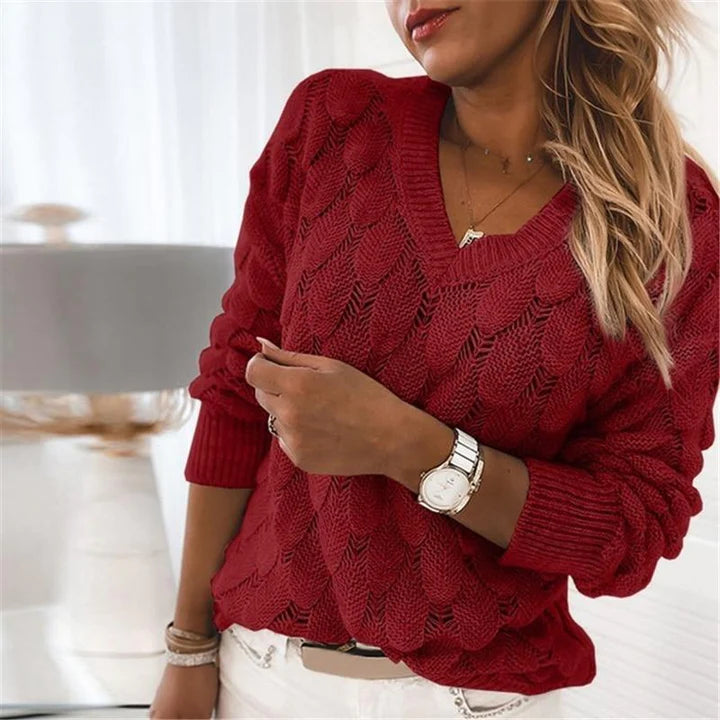 Noemier | Women's V-Neck Knit Sweater