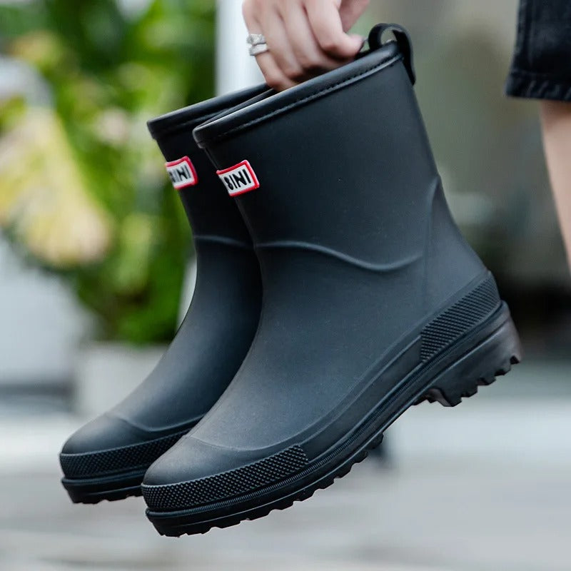 Waterproof Mid-Calf Rain Boots for Women with Non-Slip Sole