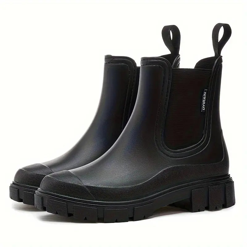 Women's Waterproof Rain Boots Featuring Slip-Resistant Lug Sole