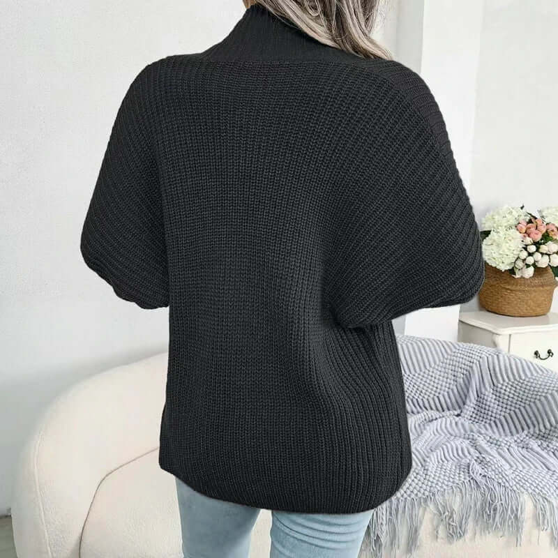 Relaxed Open-Front Long-Sleeve Knit Cardigan for Women