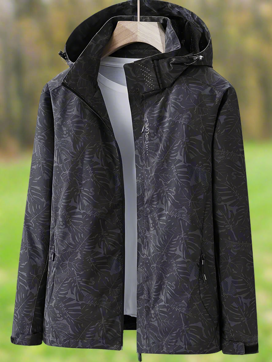Women's Hooded Waterproof Rain Jacket with Zippered Pockets