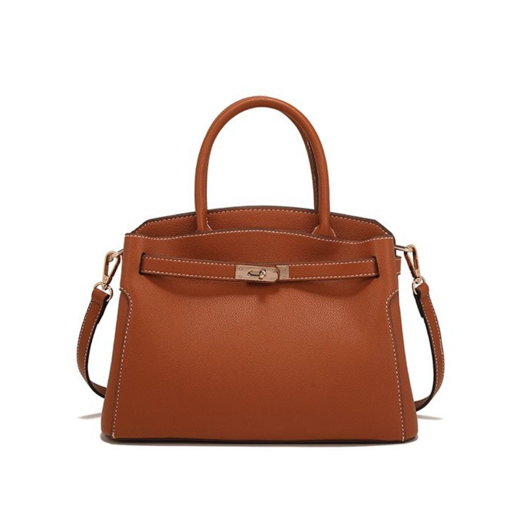 Structured Crossbody Handbag for Women with Top Handle and Clasp Closure